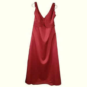 IMPRESSION BRIDAL Red Wine Satin Long Gown Size 20